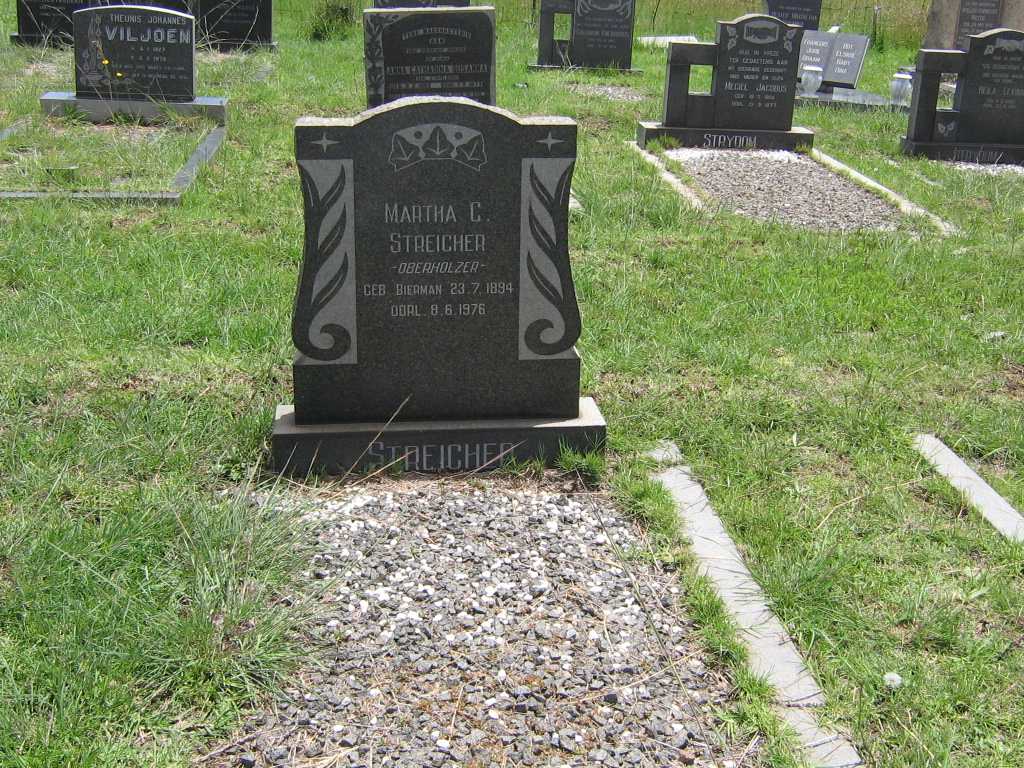 STREICHER Martha C. previously OBERHOLZER nee BIERMAN 1894-1976