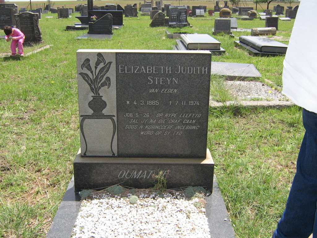 STEYN Elizabeth Judith nee VAN EEDEN 1885-1974