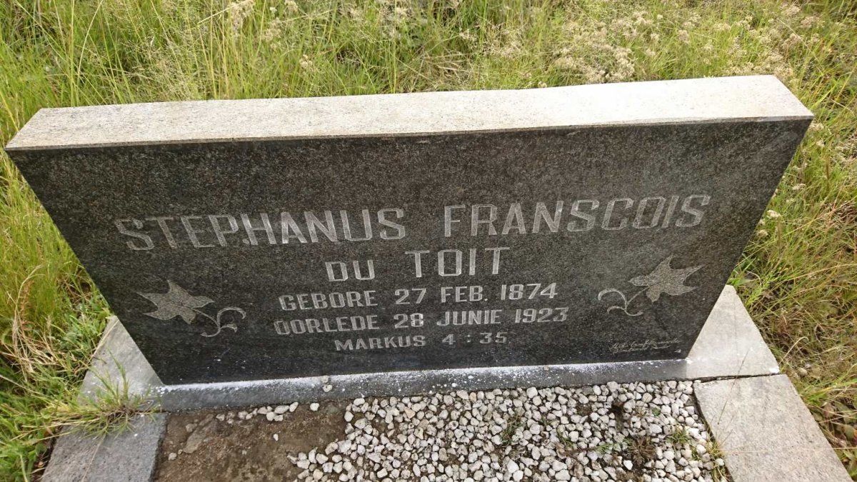 TOIT Stephanus Franscois, du 1874-1923