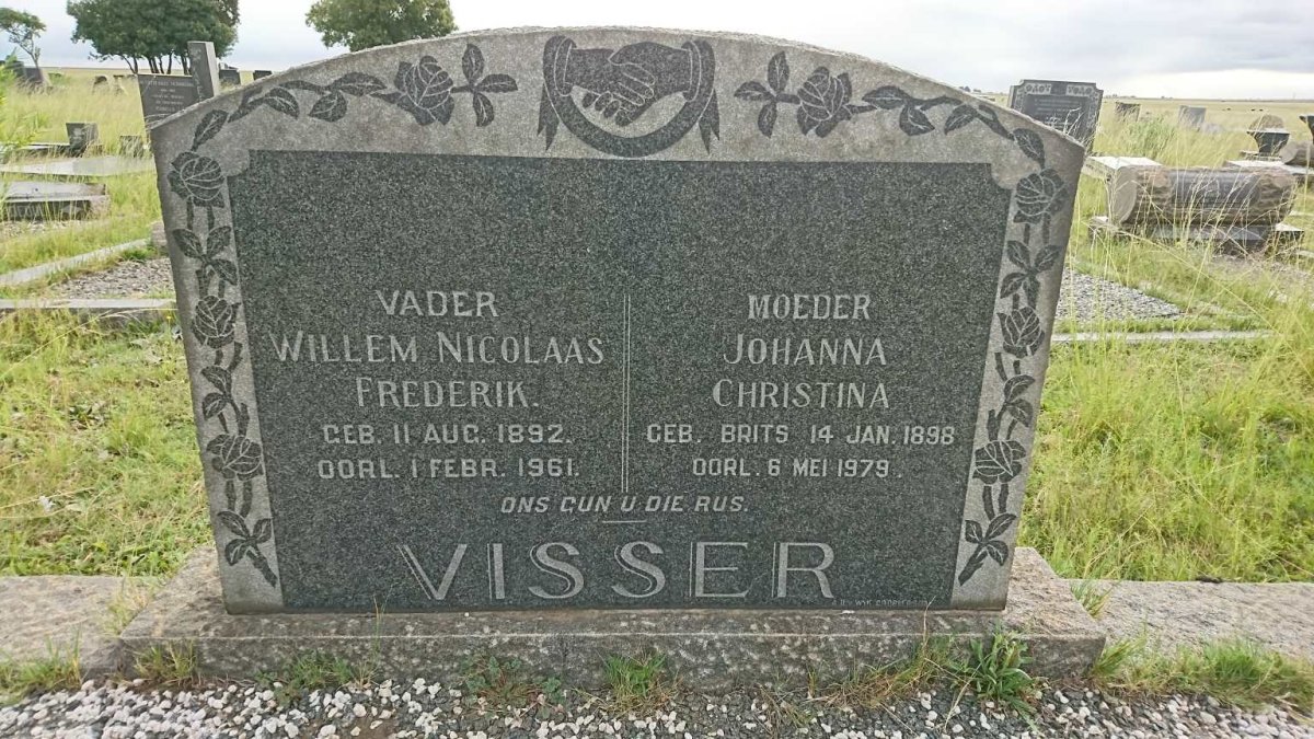 VISSER Willem Nicolaas Frederik 1892-1961 &amp; Johanna Christina BRITS 1898-1979