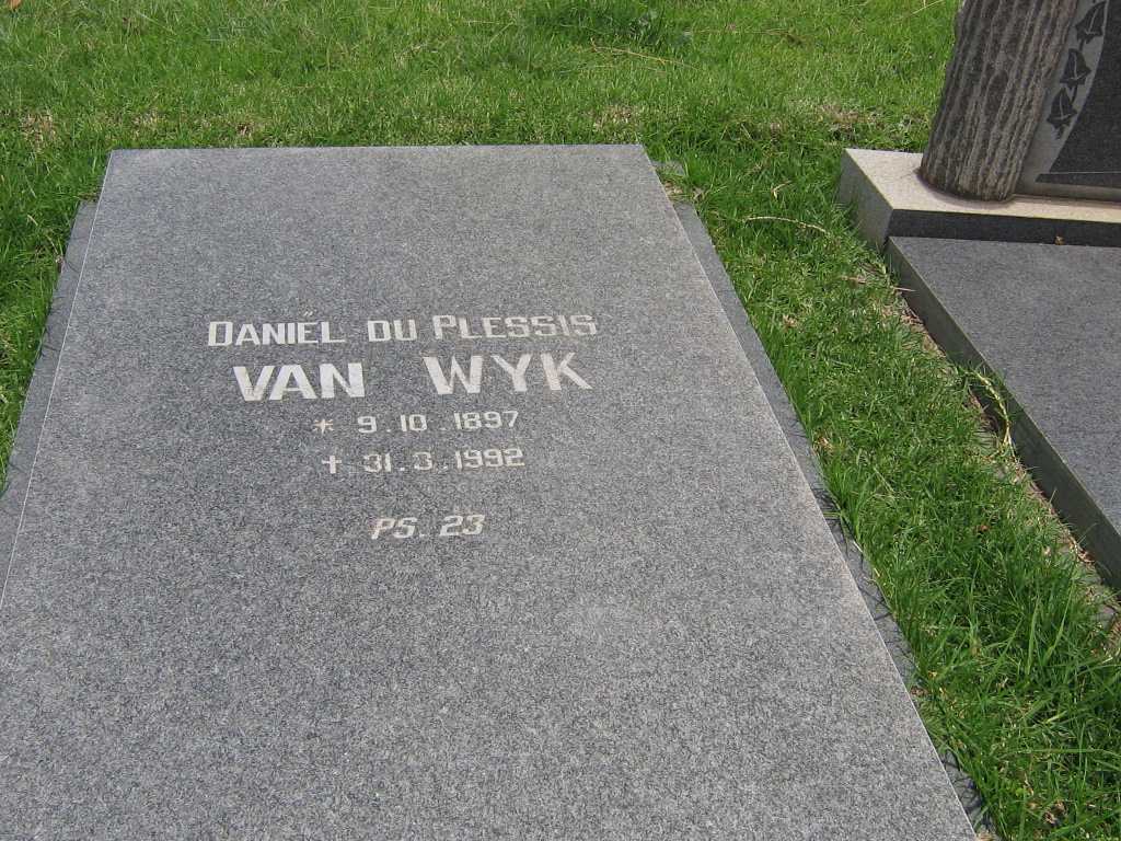 WYK Daniël du Plessis, van 1897-1992