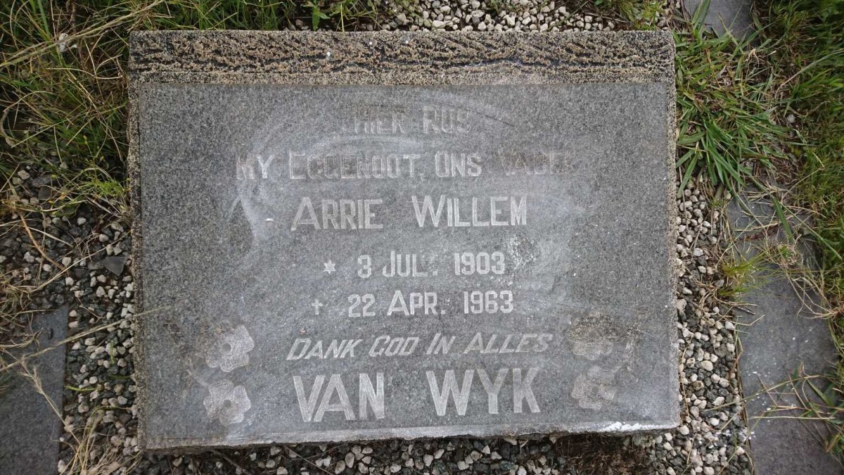 WYK Arrie Willem, van 1903-1963