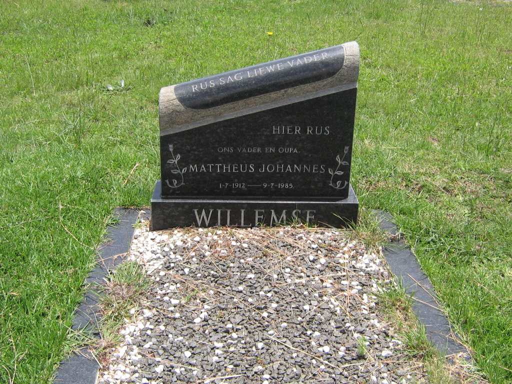 WILLEMSE Mattheus Johannes 1912-1985