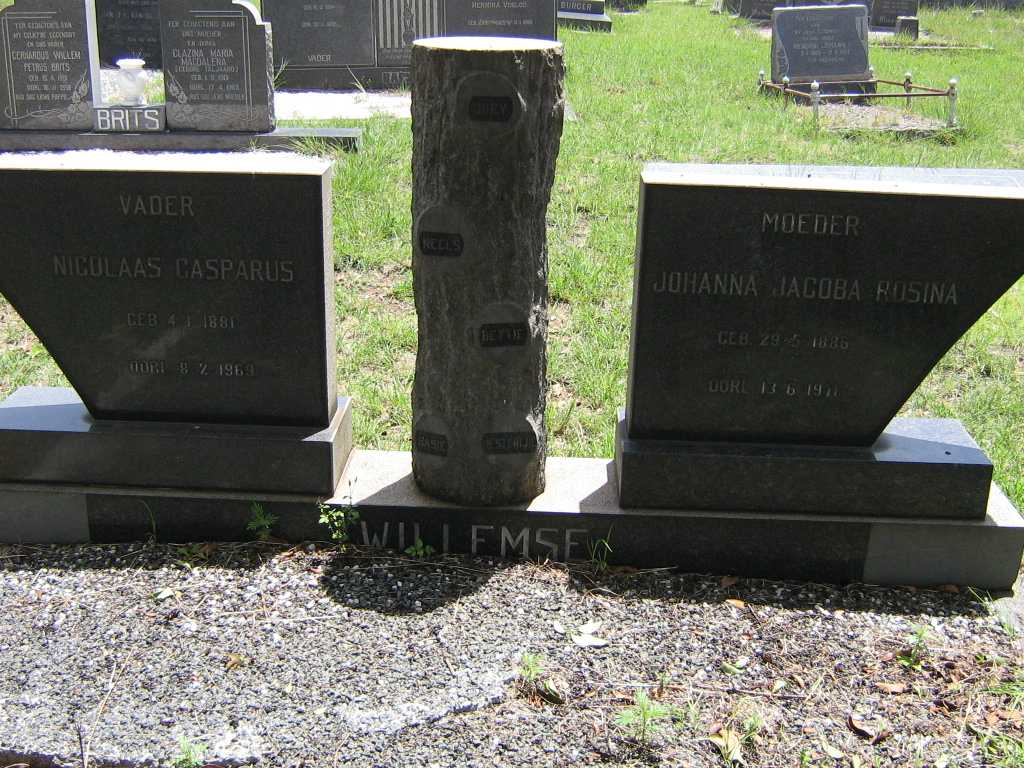 WILLEMSE Nicolaas Casparus 1881-1969 &amp; Johanna Jacoba Rosina 1886-19??