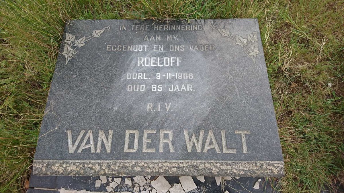 WALT Roeloff, van der -1966