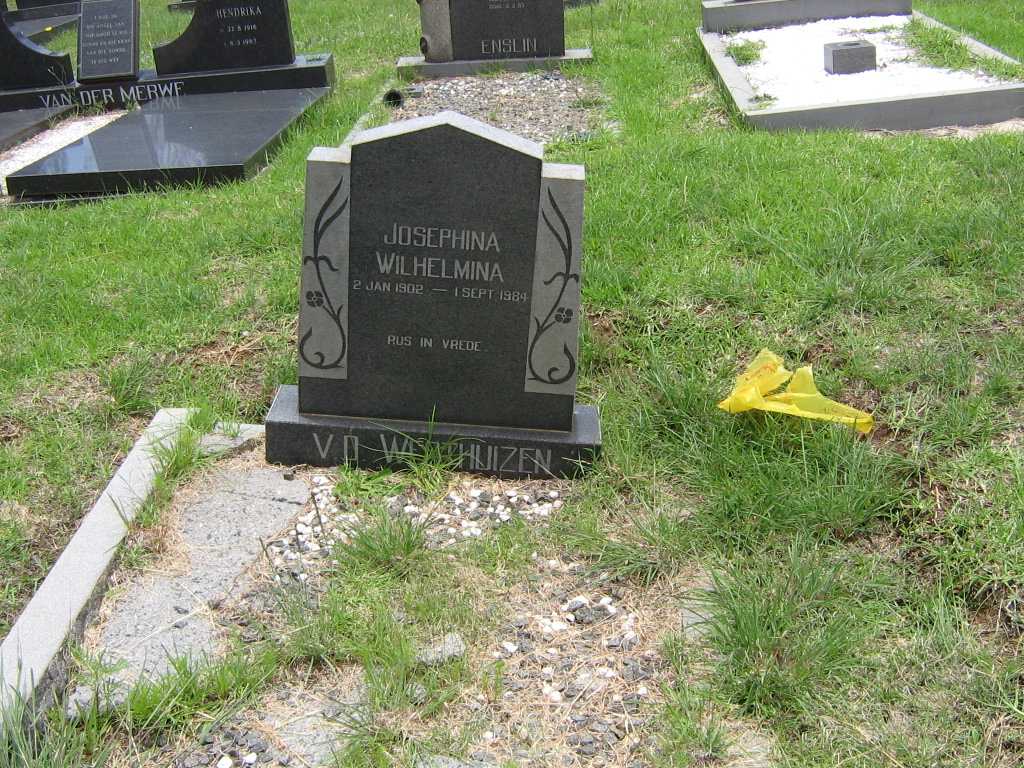 WESTHUIZEN Josephina Wilhelmina, v.d. 1902-1984