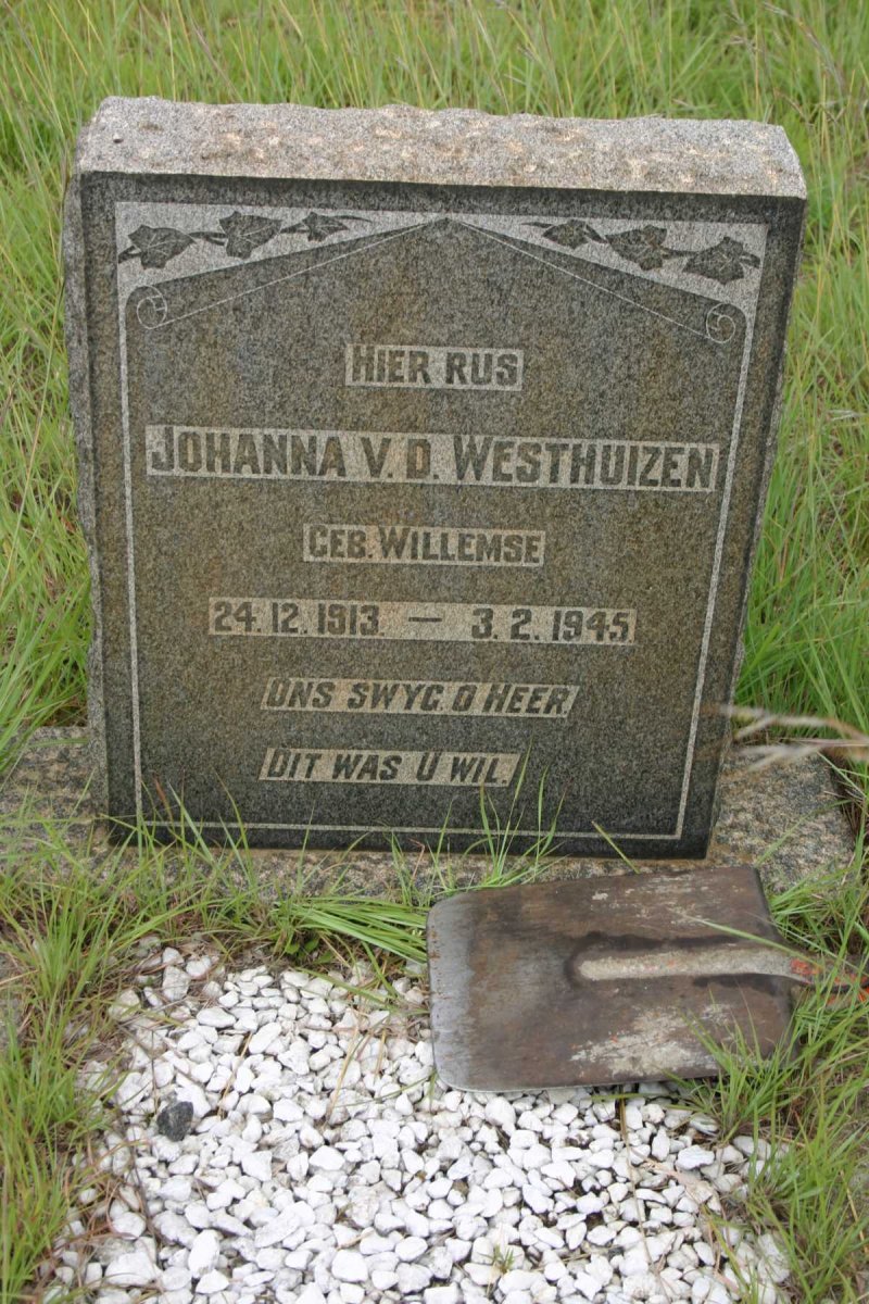WESTHUIZEN Johanna, v.d. nee WILLEMSE 1913-1945
