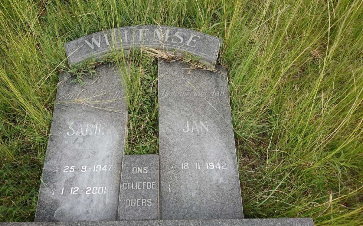 WILLEMSE Jan 1942- &amp; Sarie 1947-2001