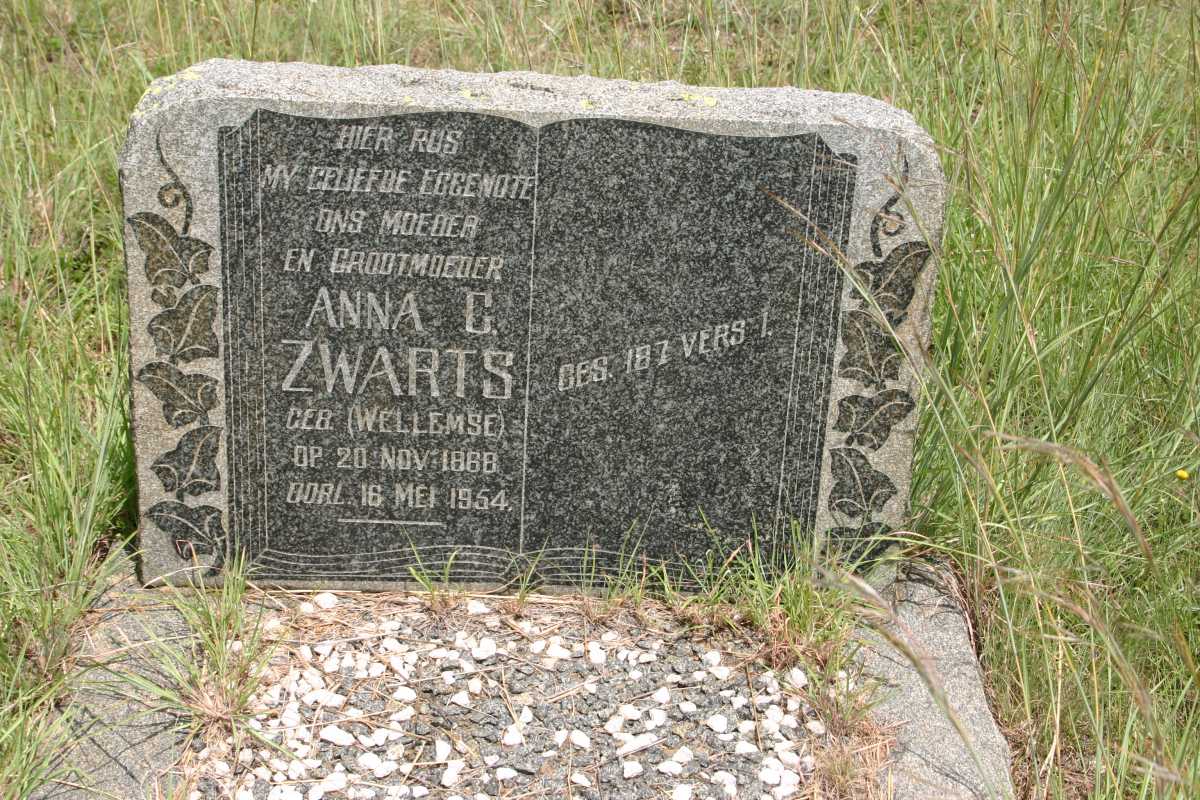 ZWARTS Anna G. nee WELLEMSE 1888-1954