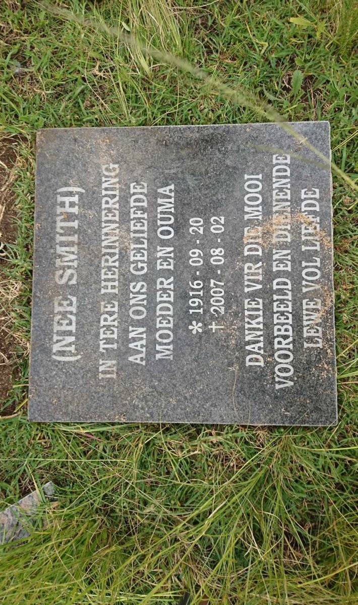 ZYL Sarie, van nee SMITH 1916-2007