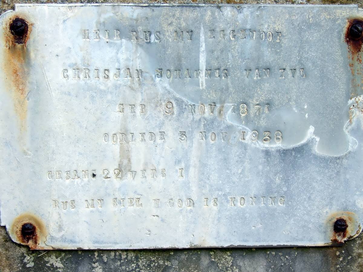 ZYL Chrisjan Johannes, van 1871-1938