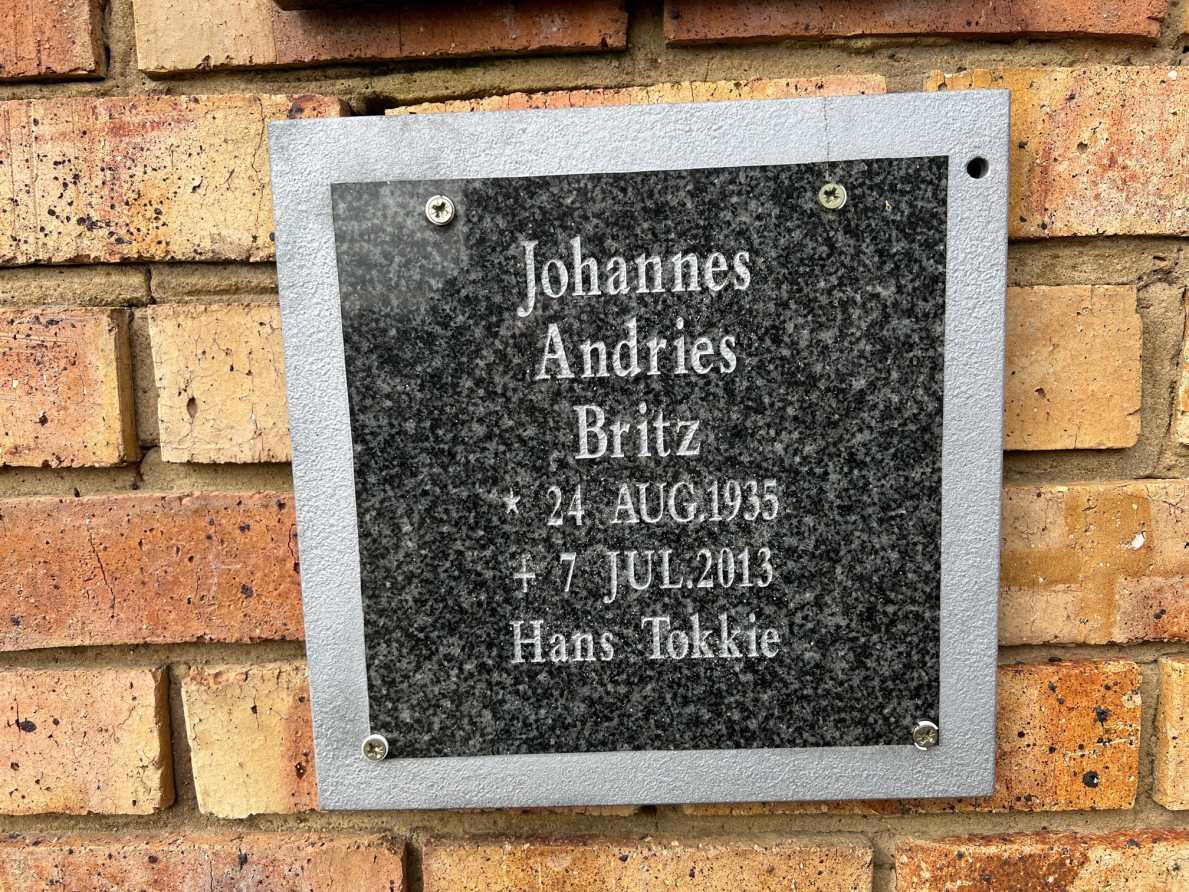 BRITZ Johannes Andries 1935-2013
