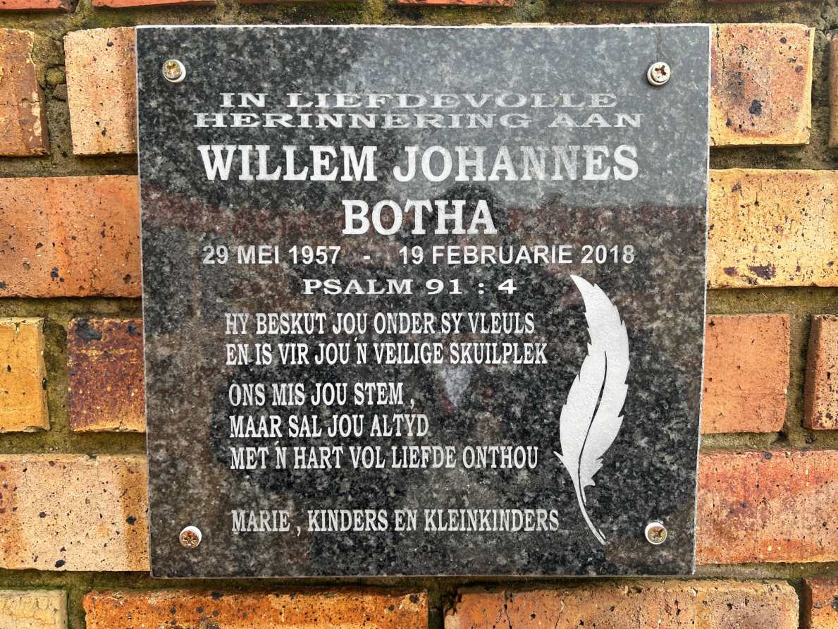 BOTHA Willem Johannes 1957-2018