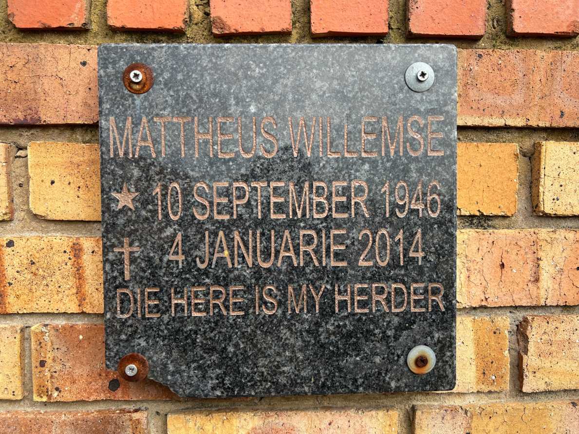 WILLEMSE Mattheus 1946-2014