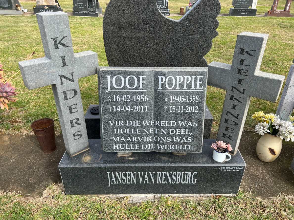 RENSBURG Joof, Jansen van 1956-2011 &amp; Poppie 1958-2012