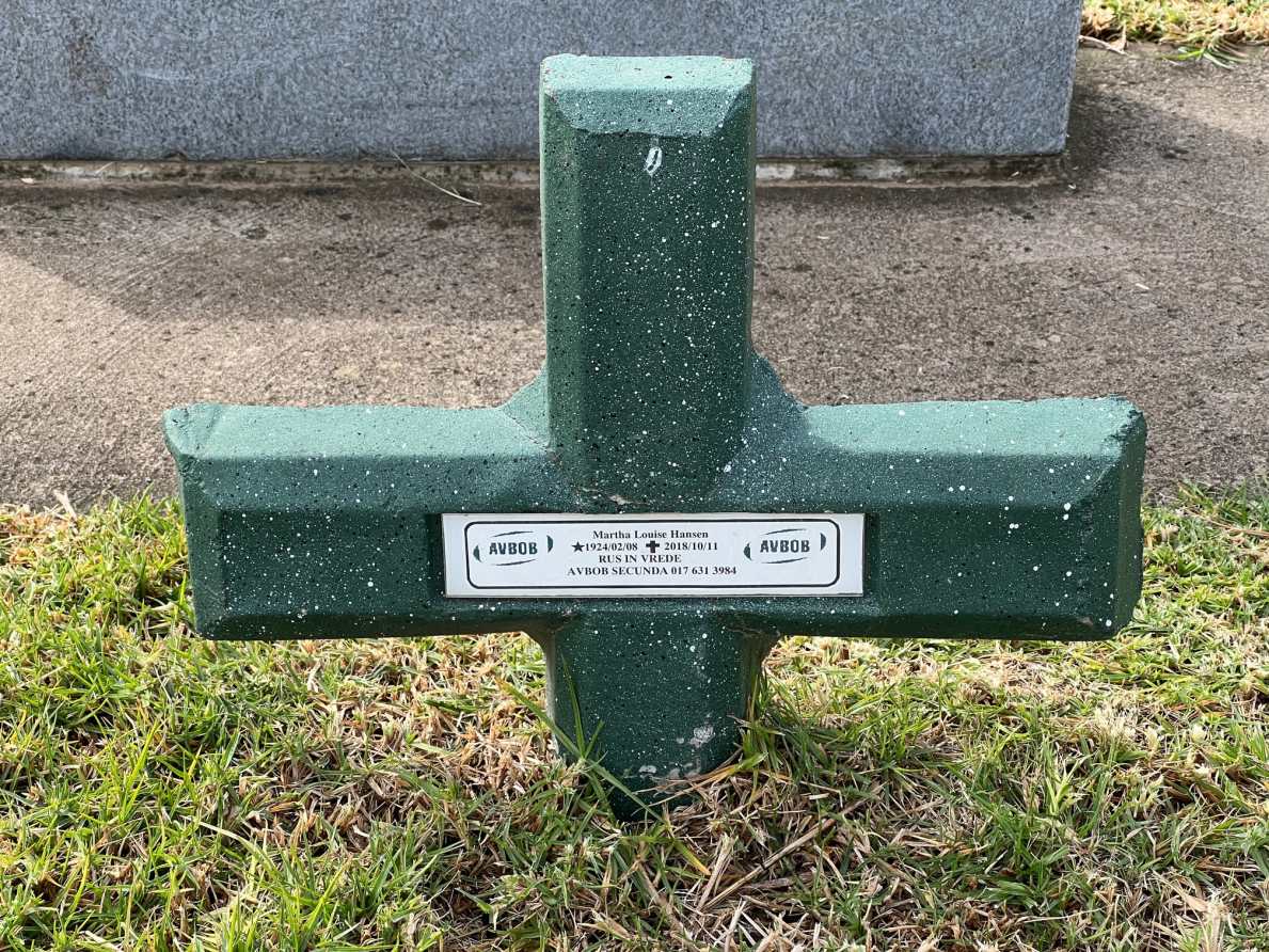 HANSEN Martha Louise 1924-2018