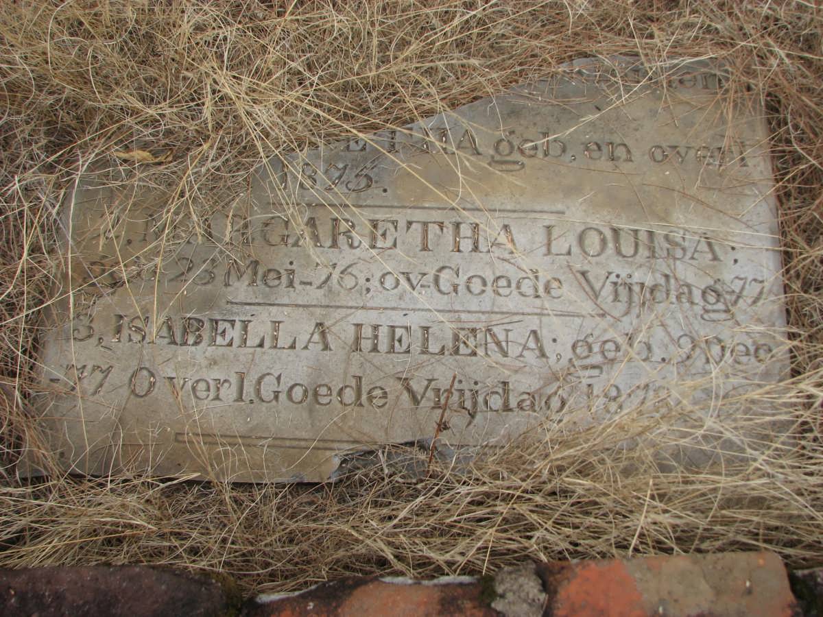 ? ?etha 1875-1875 :: ? Margaretha Louisa 1876-1877 :: ? Isabella Helena 1877-1878