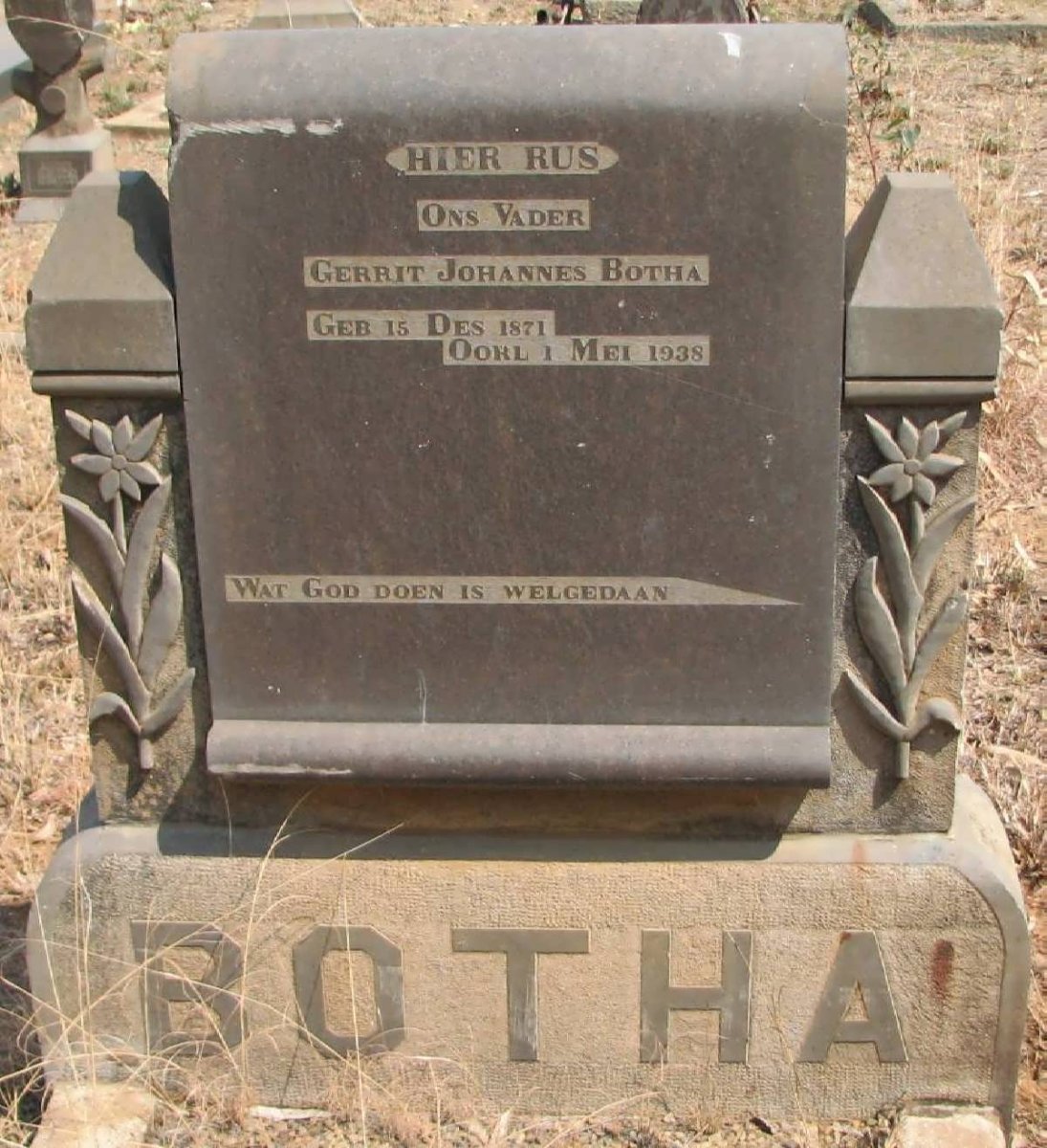 BOTHA Gerrit Johannes 1871-1938
