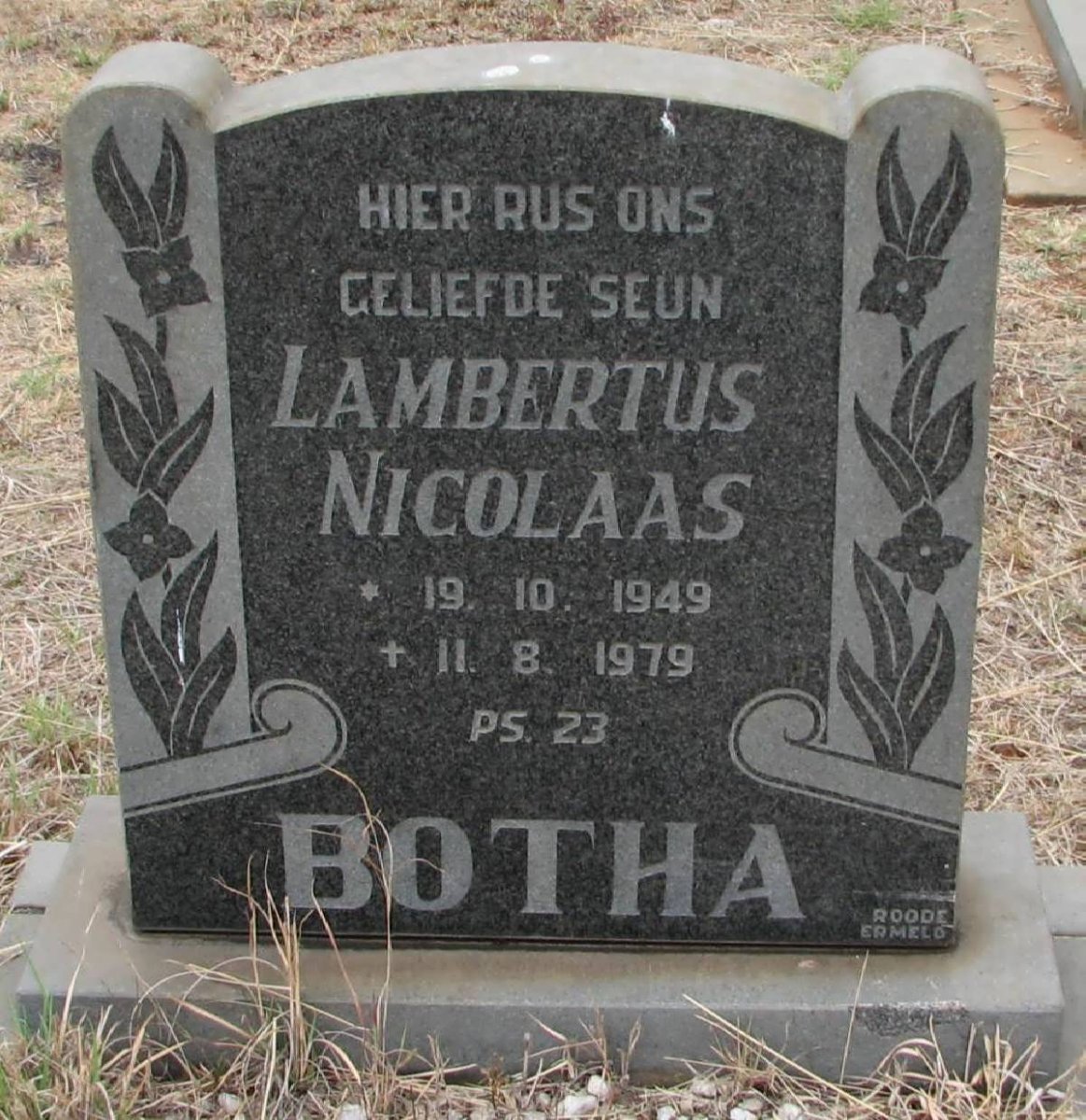 BOTHA Lambertus Nicolaas 1949-1979
