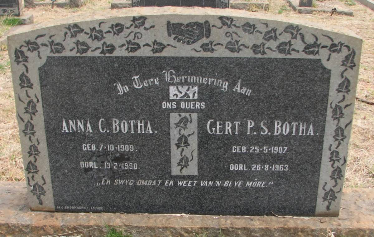 BOTHA Gert P.S. 1907-1963 & Anna C. 1909-1990