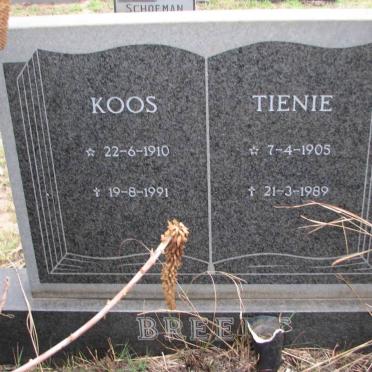 BREEDT Koos 1910-1991 &amp; Tienie 1905-1989