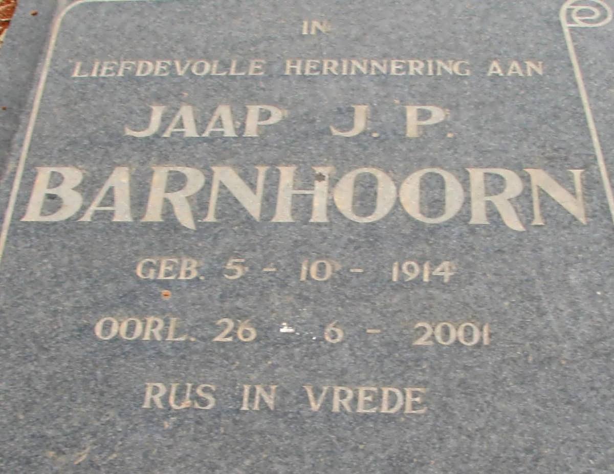 BARNHOORN J.P. 1914-2001