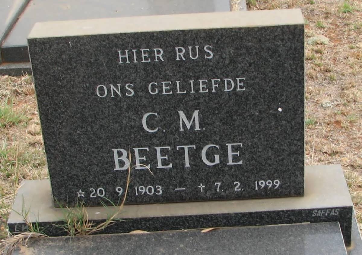 BEETGE C.M. 1903-1999