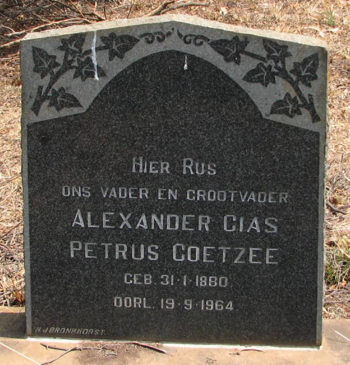 COETZEE Alexander Cias Petrus 1880-1964