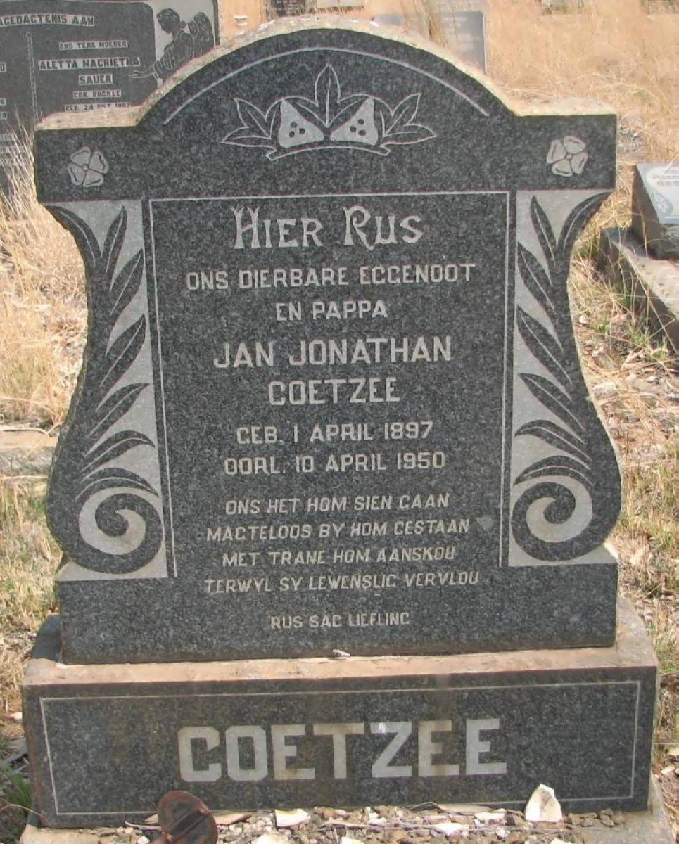 COETZEE Jan Jonathan 1897-1950