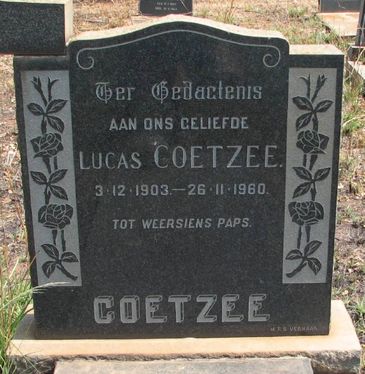 COETZEE Lucas 1903-1960