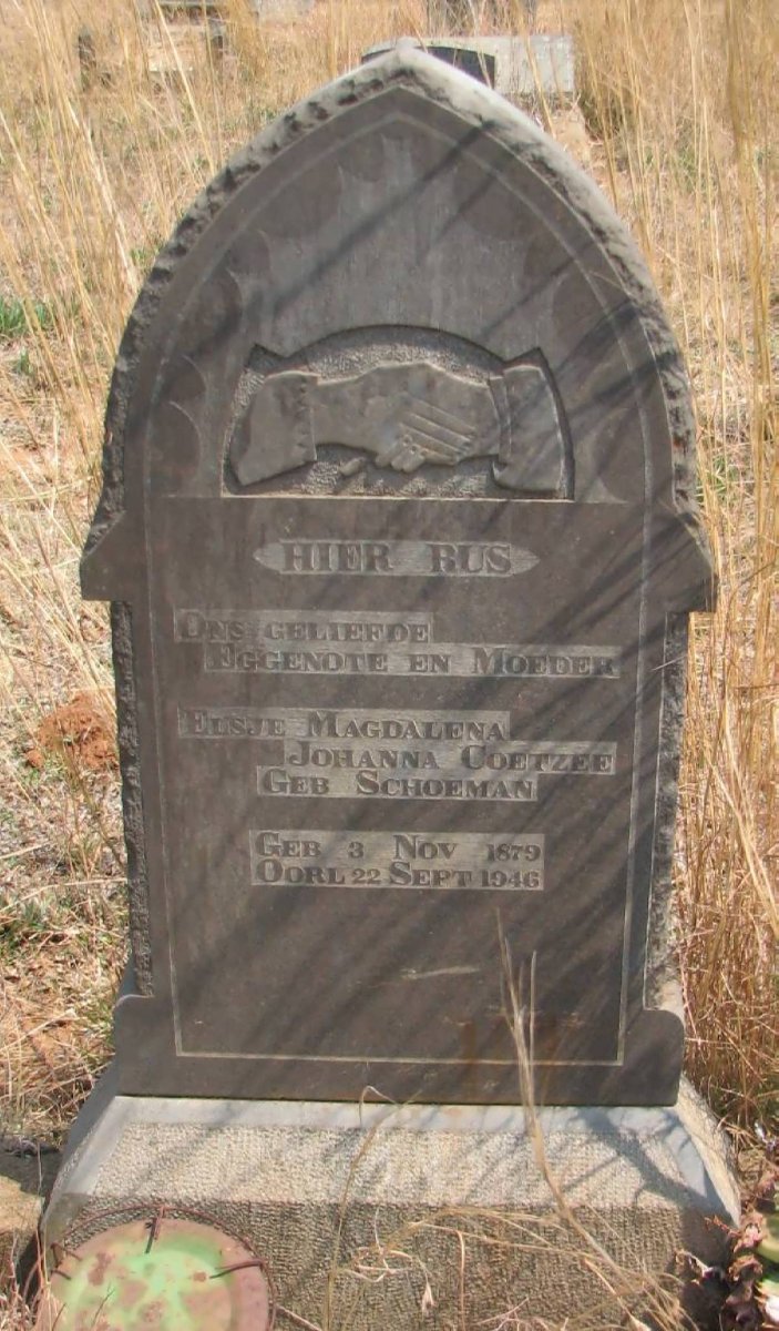 COETZEE Elsje Magdalena nee SCHOEMAN 1879-1946