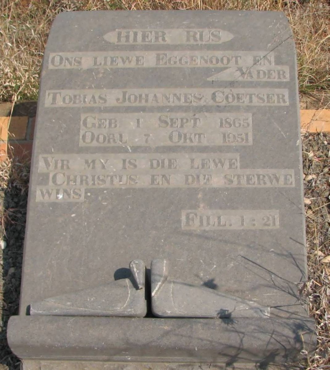 COETSER Tobias Johannes 1865-1957