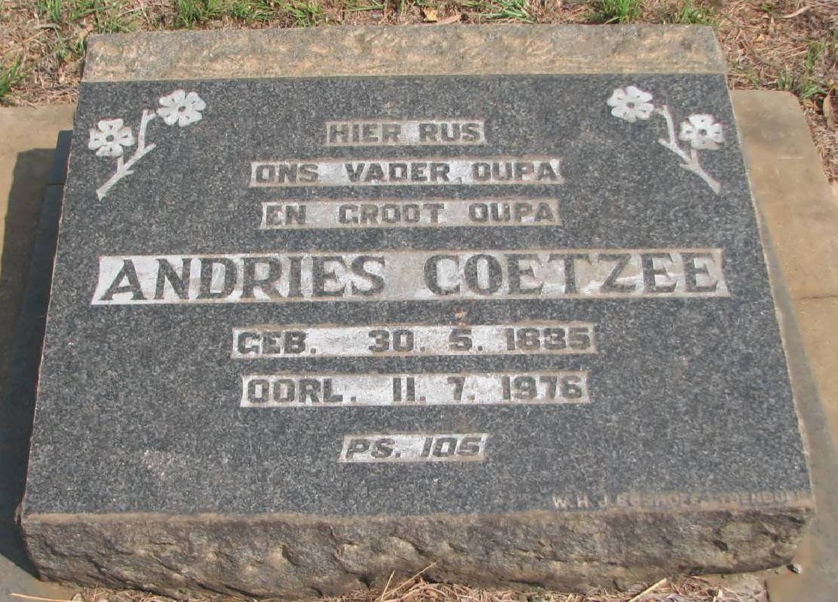COETZEE Andries 1885-1976