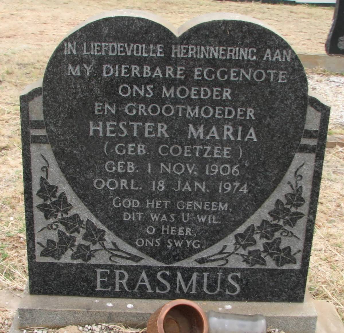 ERASMUS Hester Maria nee COETZEE 1906-1974