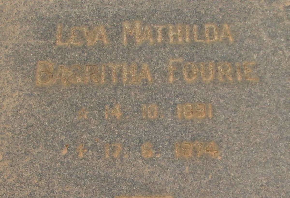FOURIE Leva Mathilda Bagritha 1891-1974