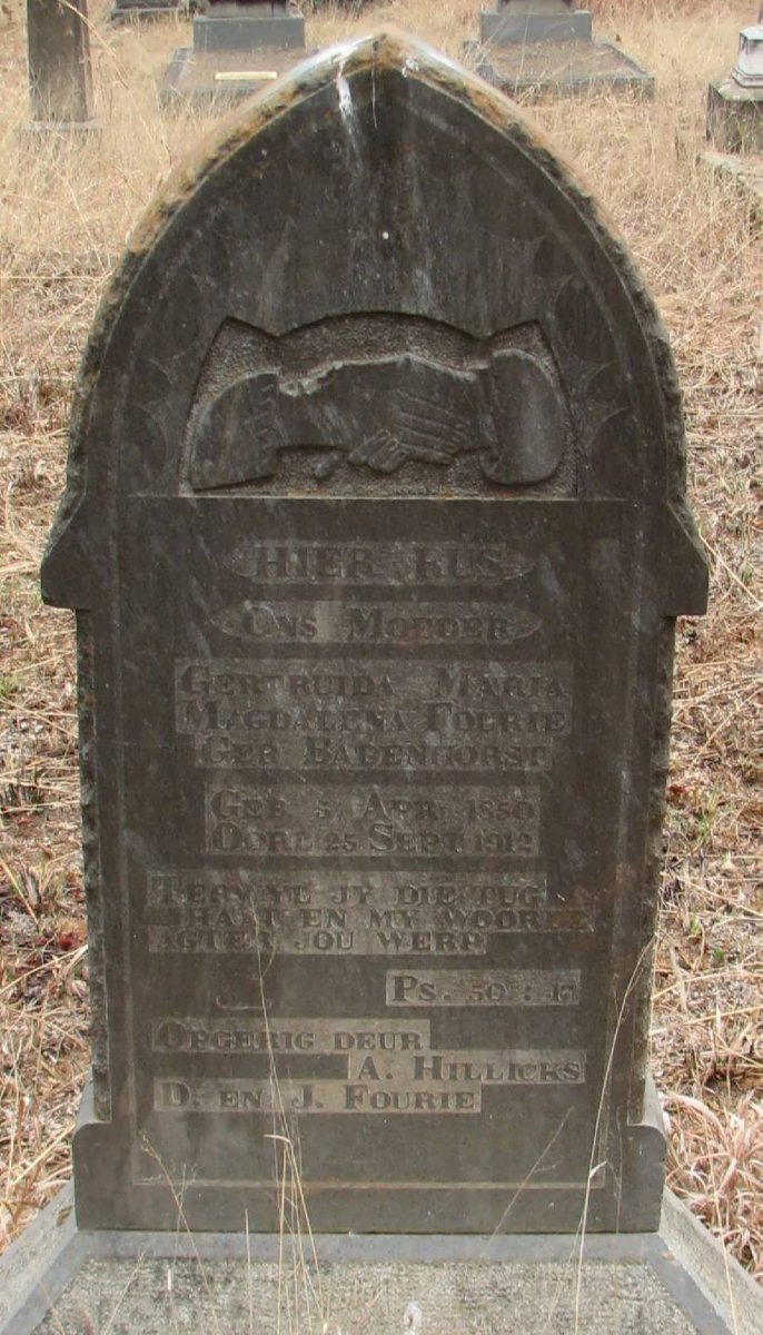 FOURIE Gertruida Maria Magdalena nee BADENHORST 1850-1912