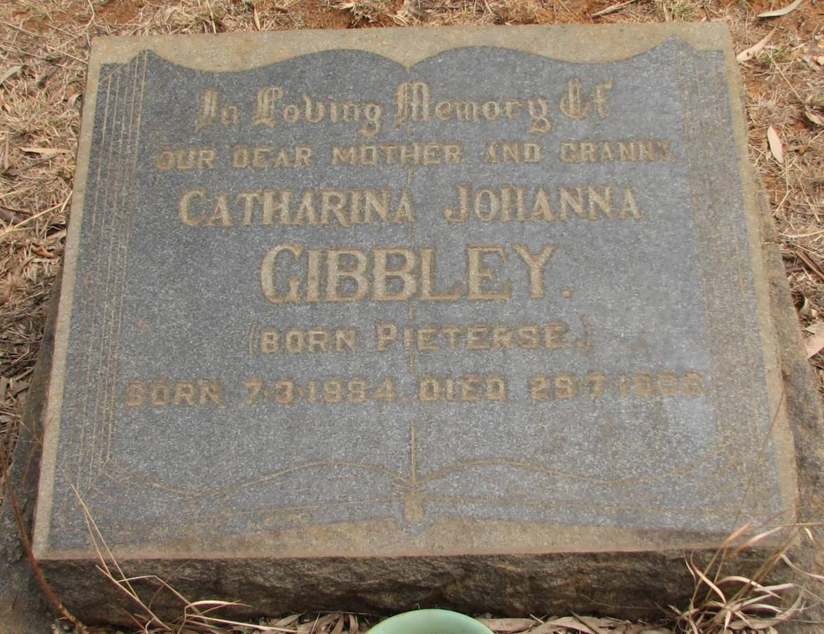 GIBBLEY Catharina Johanna nee PIETERSE 1894-1966