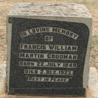 GOODMAN Francis Wiliam Martin 1849-1923