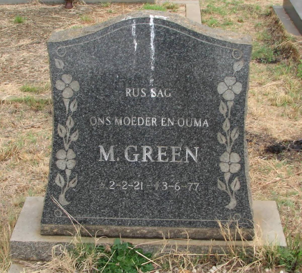 GREEN M. 1921-1977