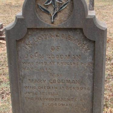 GOODMAN John -1884 &amp; Mary -1895