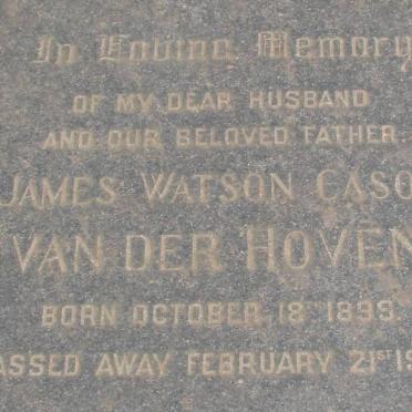 HOVEN James Watson Casson, van der 1899-1959