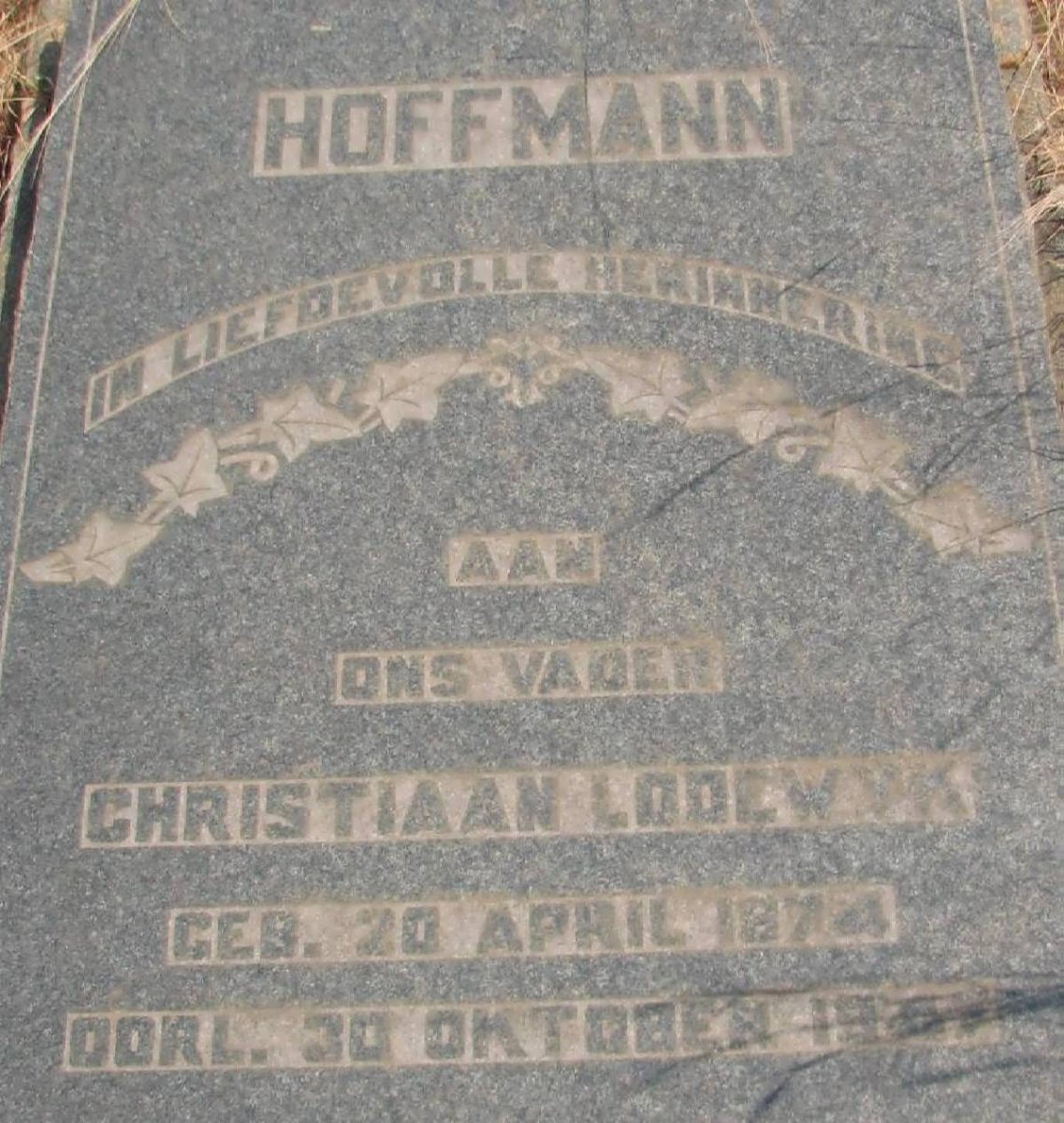 HOFFMANN Christiaan Lodewyk 1874-1947