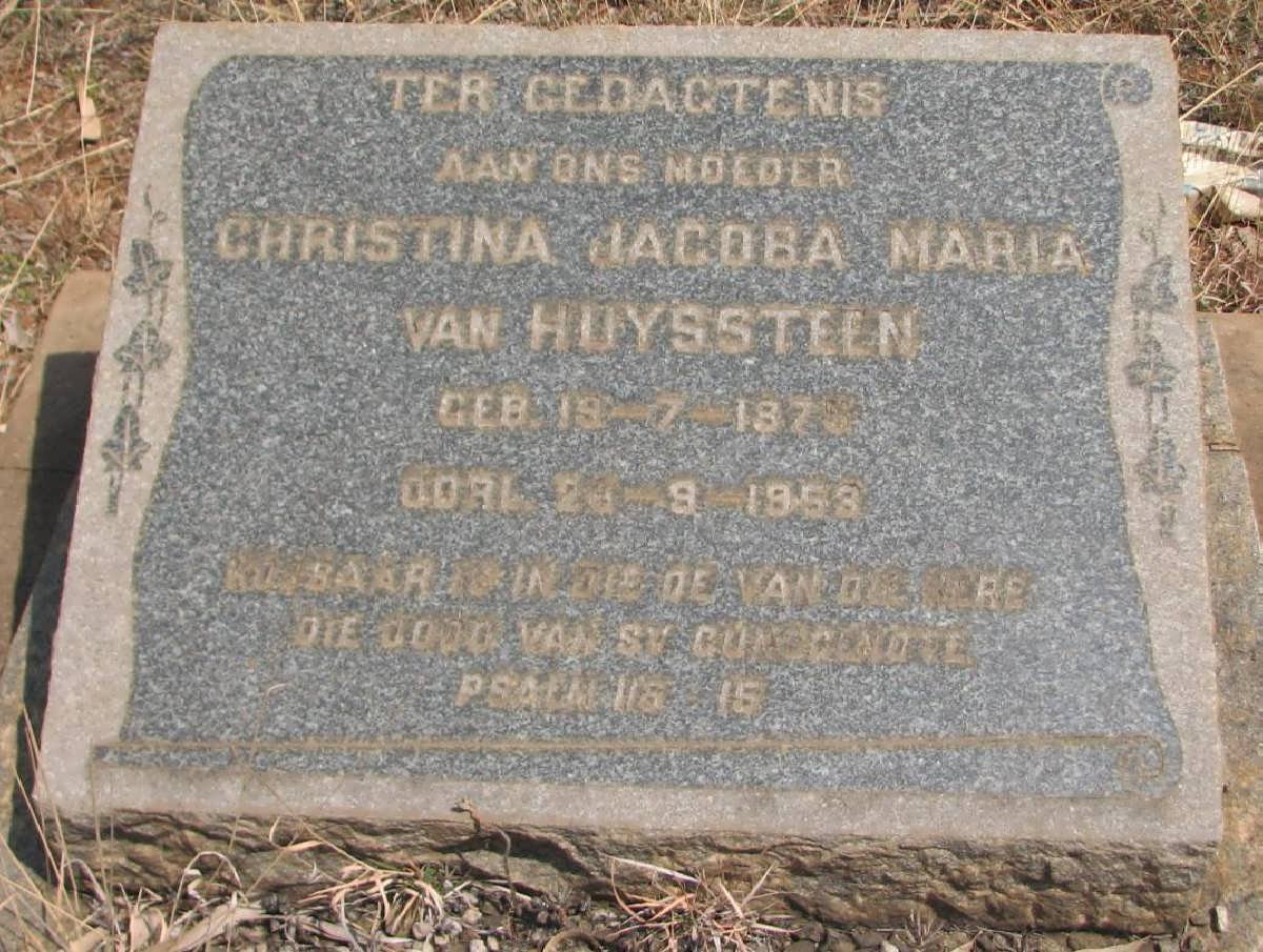 HUYSSTEEN Christina Jacoba Maria, van 1879-1953
