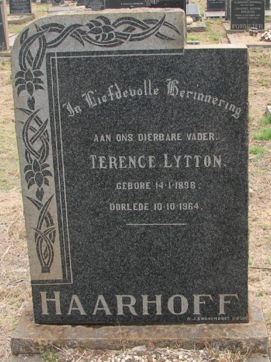 HAARHOFF Terence Lytton 1896-1964