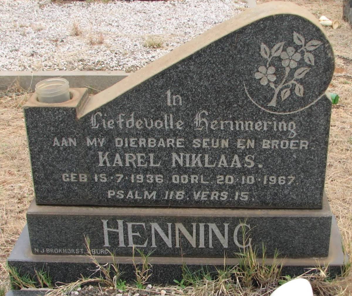 HENNING Karel Niklaas 1936-1967