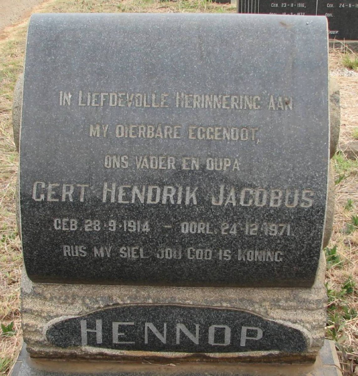 HENNOP Gert Hendrik Jacobus 1914-1971