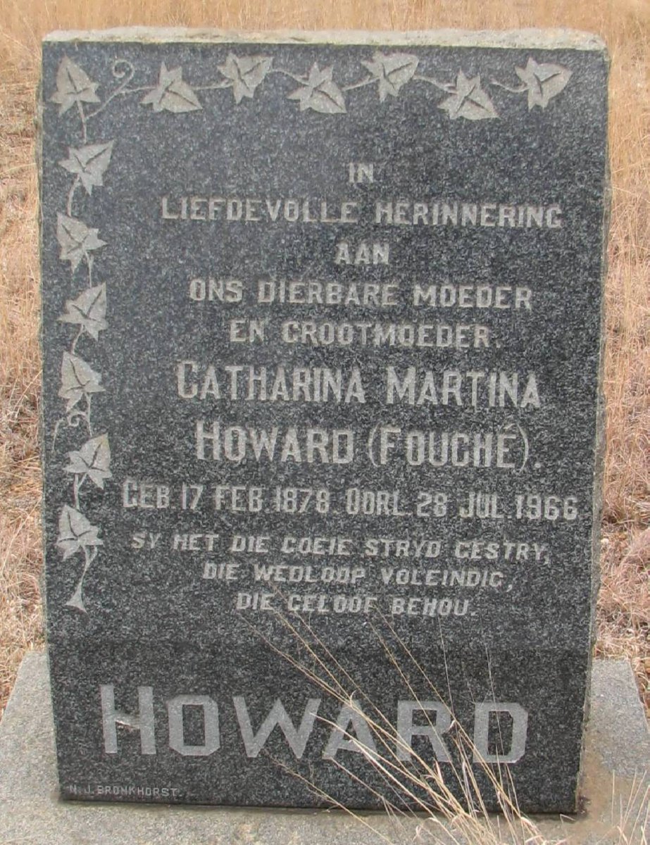 HOWARD Catharina Martina nee FOUCHE 1878-1966