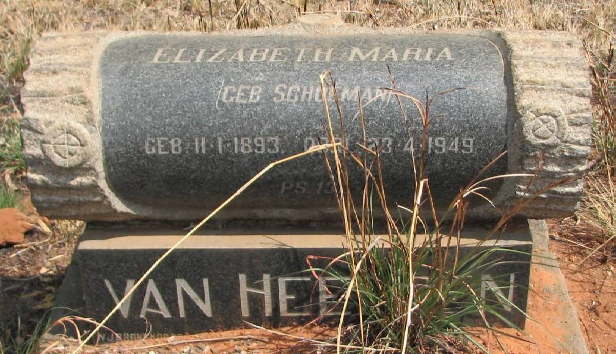 HEERDEN Elizabeth Maria, van nee SCHULMAN 1893-1949