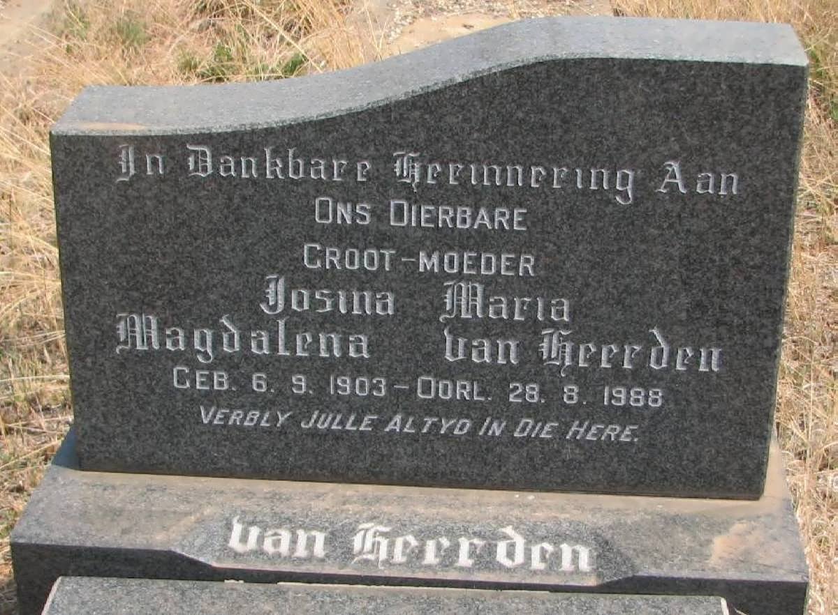 HEERDEN Josina Maria Magdalena, van 1903-1988