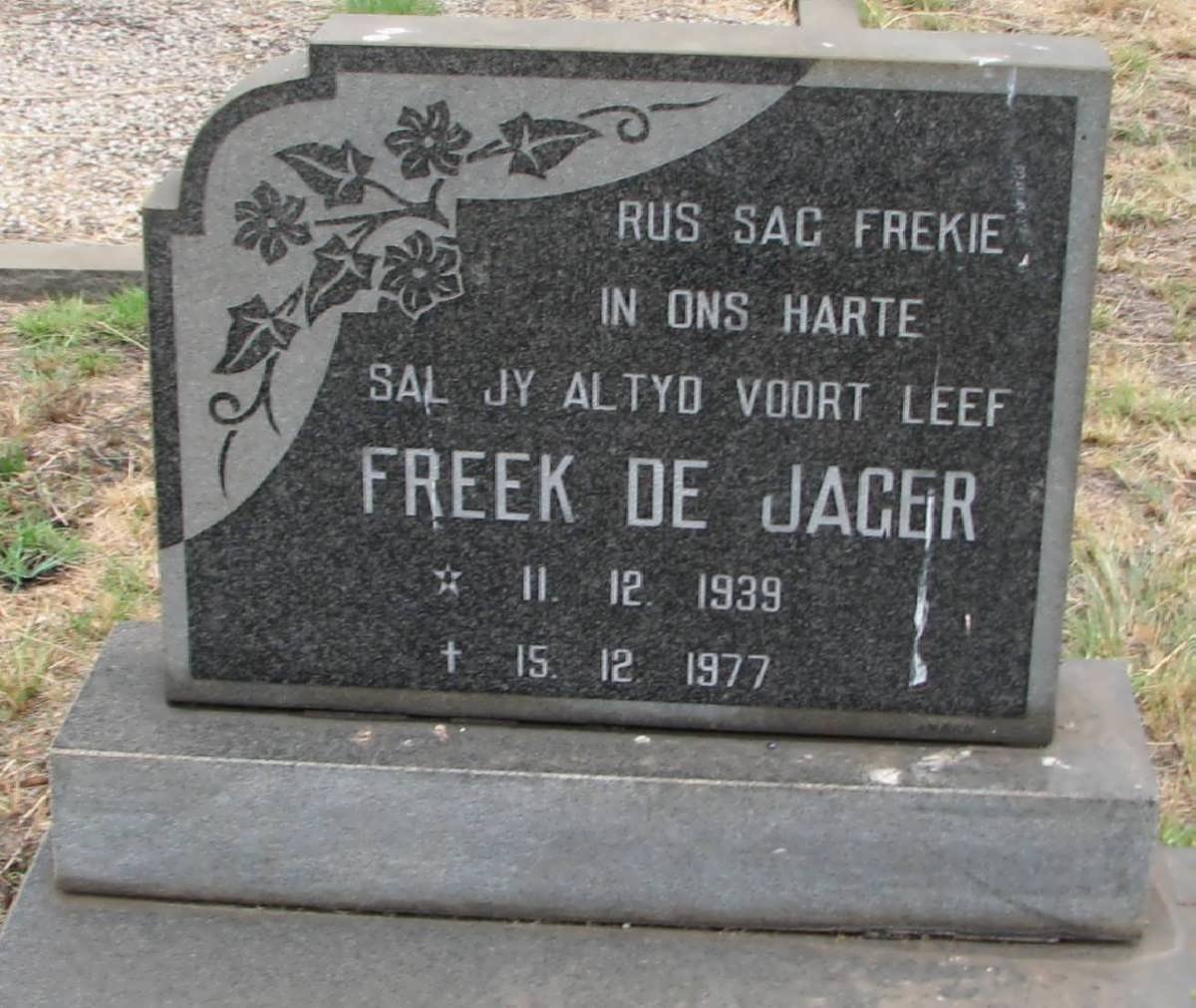 JAGER Freek, de 1939-1977